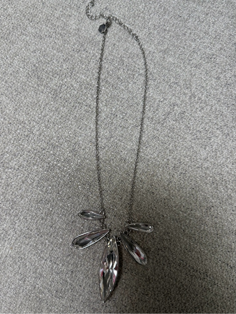 Touchstone Crystal Navette Necklace Signed